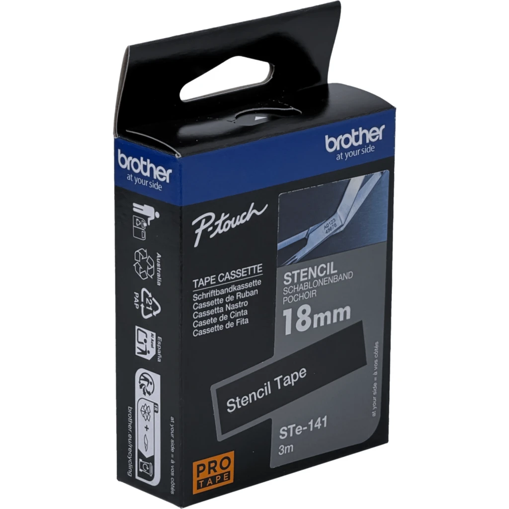 BROTHER 18mm Stencil Cinta 3mt p/PT-E300VP/D600/E550