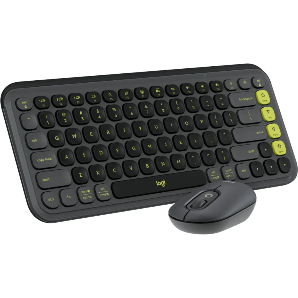 Imagen 2 de Kit Teclado Mouse Logitech Pop Icon Conectividad Inalámbrica BT Grafito/Verde