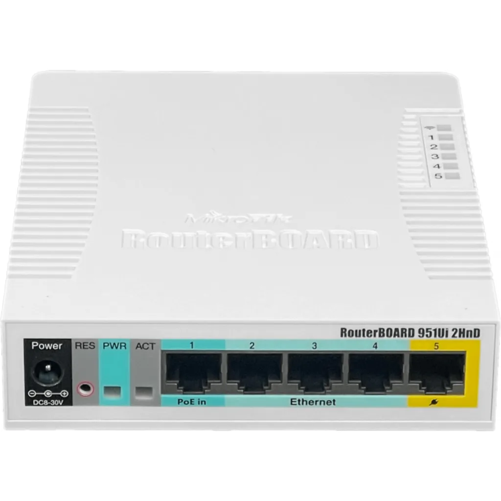 Imagen 2 de Routeboard Mikrotik RB951UI-2HND, 5 puertos 10/100, 1 USB 2.4 GHz 2.5 Dbi