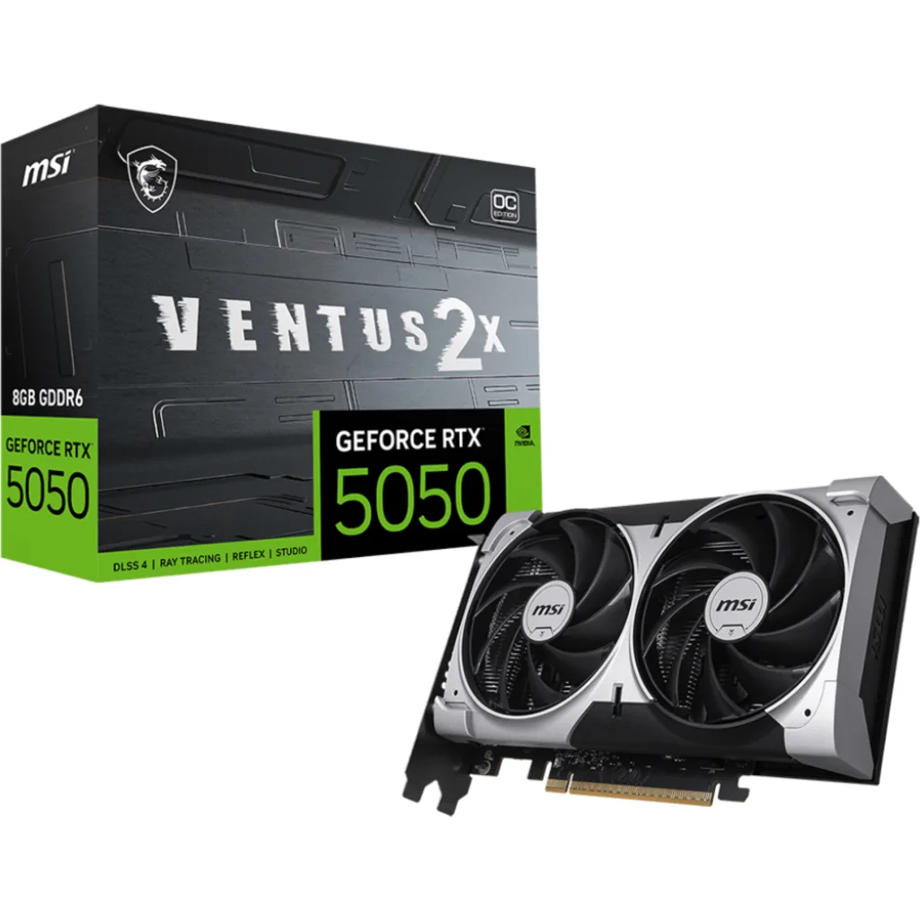 Tarjeta de Video MSI GeForce RTX 5050 8G VENTUS 2X OC 8GB GDDR6 3*DP HDMI G-SYNC