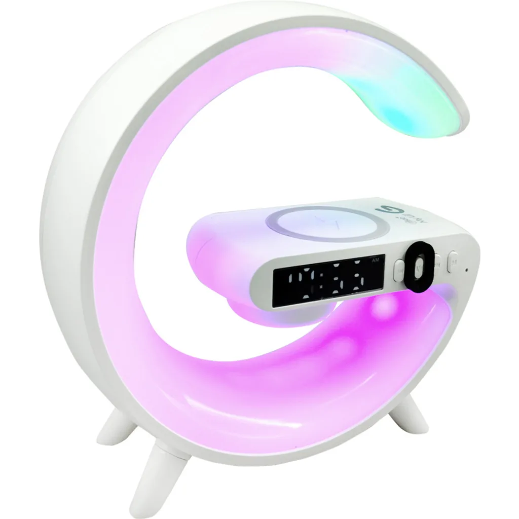 Imagen 3 de MLAB PARLANTE MY LIL G 5 IN 1 CARGADOR INALAMBRICO+LUZ RGB+RELOJ+ALARMA WHITE