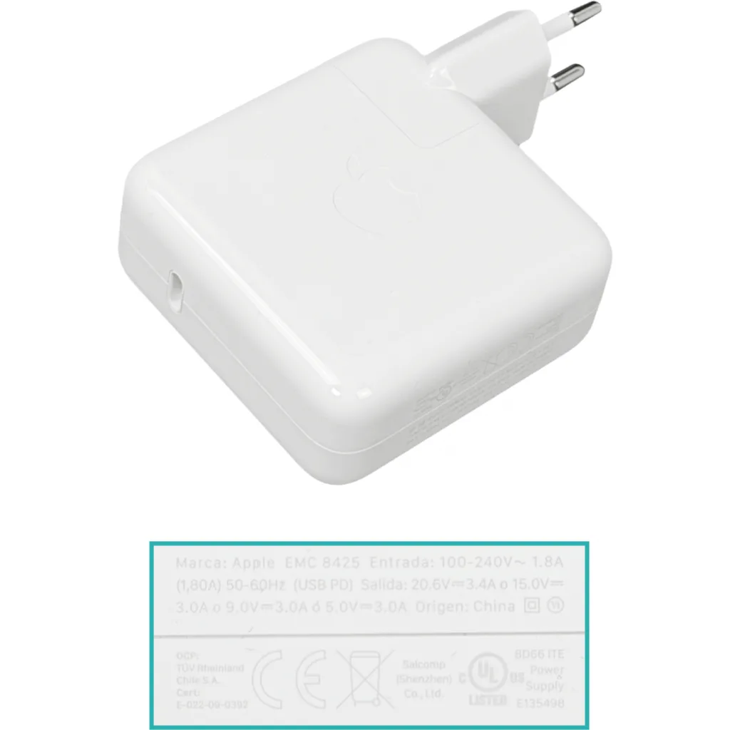 Imagen 4 de APPLE Original 70W USB-C 5/9/15/20,6V req-cable Cargador MXN53CI A2743