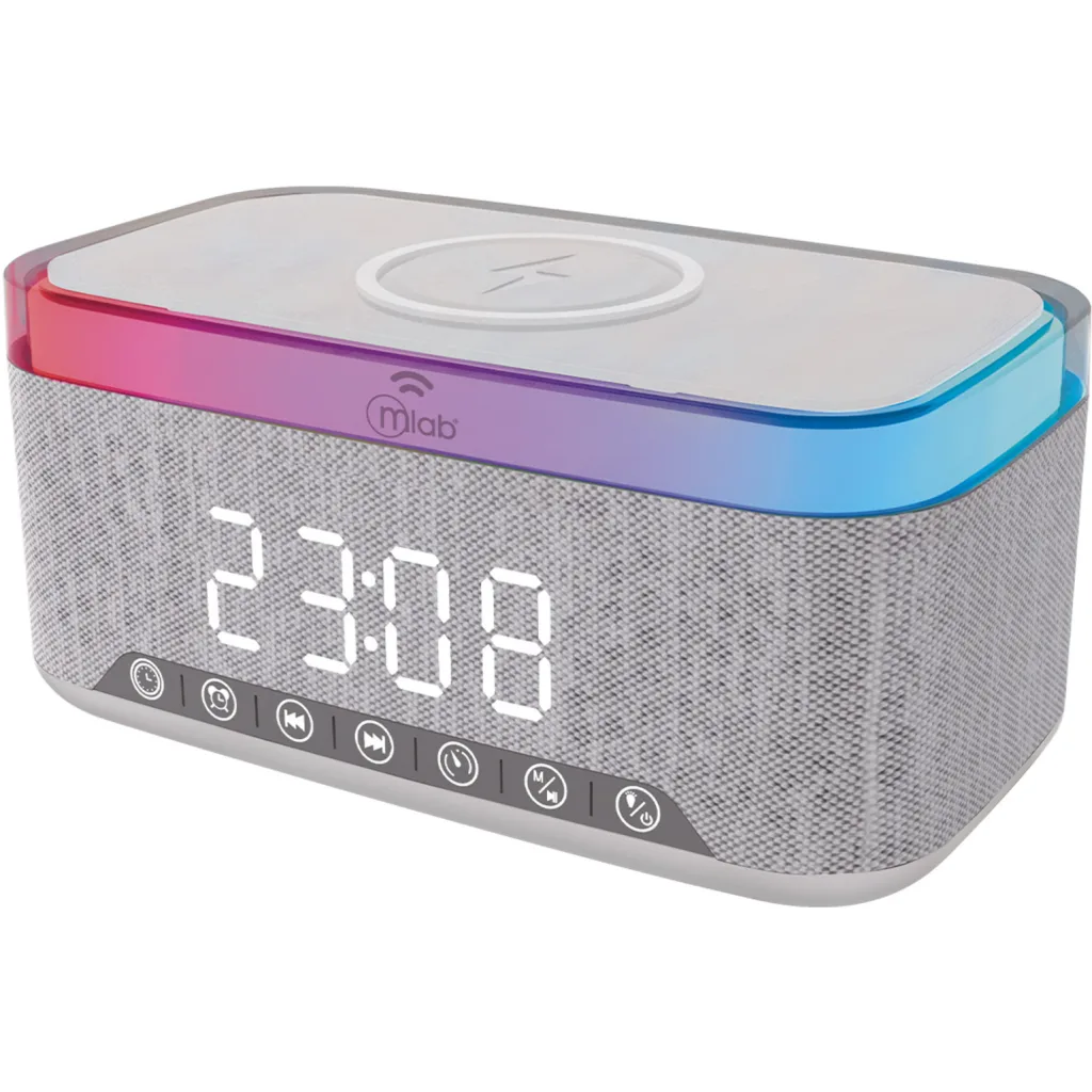 MLAB PARLANTE RADIO RELOJ CON CARGA INALAMBRICA AMBIENT LIGHT