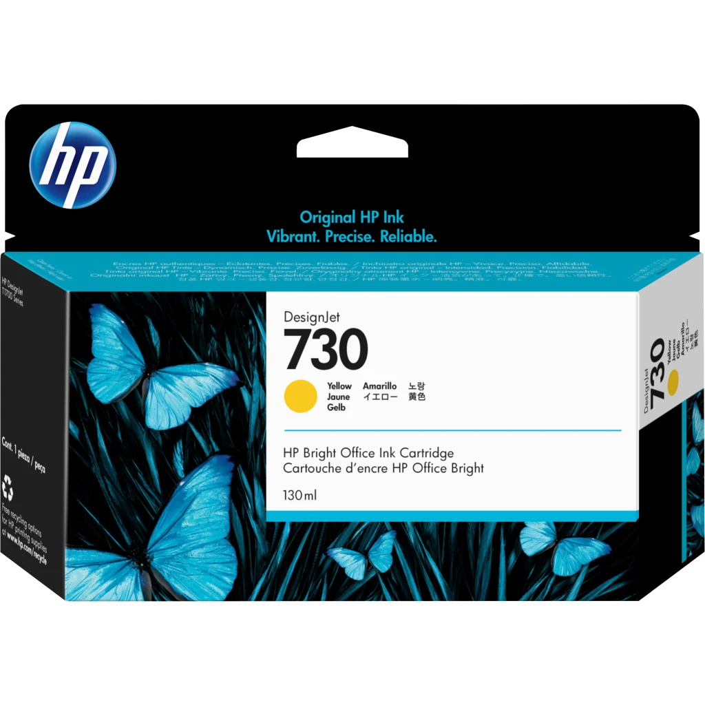 Cartridge HP 730 Yellow para Imp DesignJet Ink T1600/T2600/T1700, 130ml