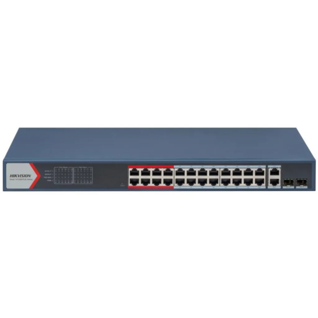 Imagen 2 de Switch Smart Managed Hikvision 24 x 10/100 Mbps PoE ports 2 x SFP
