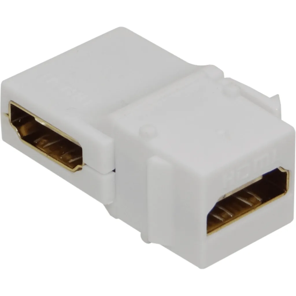 Imagen 2 de HDMI Angular-90-grados Hembra-Hembra Keystone Blanco v1.4