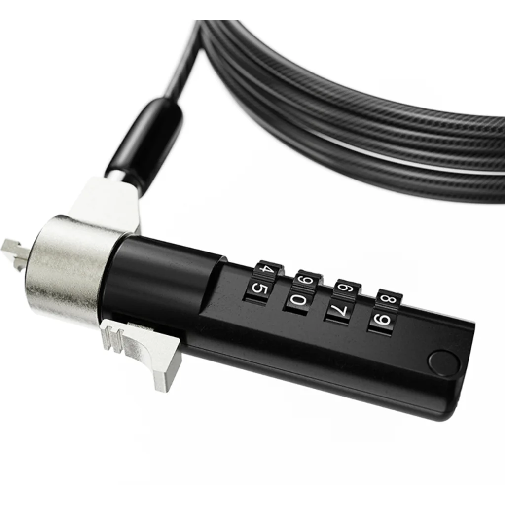 Imagen 2 de Cable de Seguridad KlipX KSD-360 Slot Estandar T-bar Tipo K Long 2 mts CON CLAVE