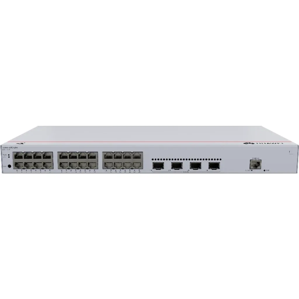 S220-24T4X. Switch Huawei eKit 24 puertos 10/100/1000Base-T 4 Puertos 10 GE SFP+ capacidad de conmutación de 128 Gbit/s capacidad de reenvió de paquetes de 95 Mpps