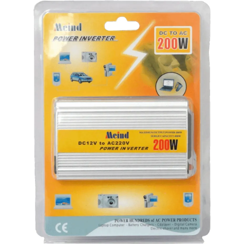 Imagen 1 de MEIND 200W 24/12VDC-in 220V-out 5V-USB-AH inversor Plug-Auto