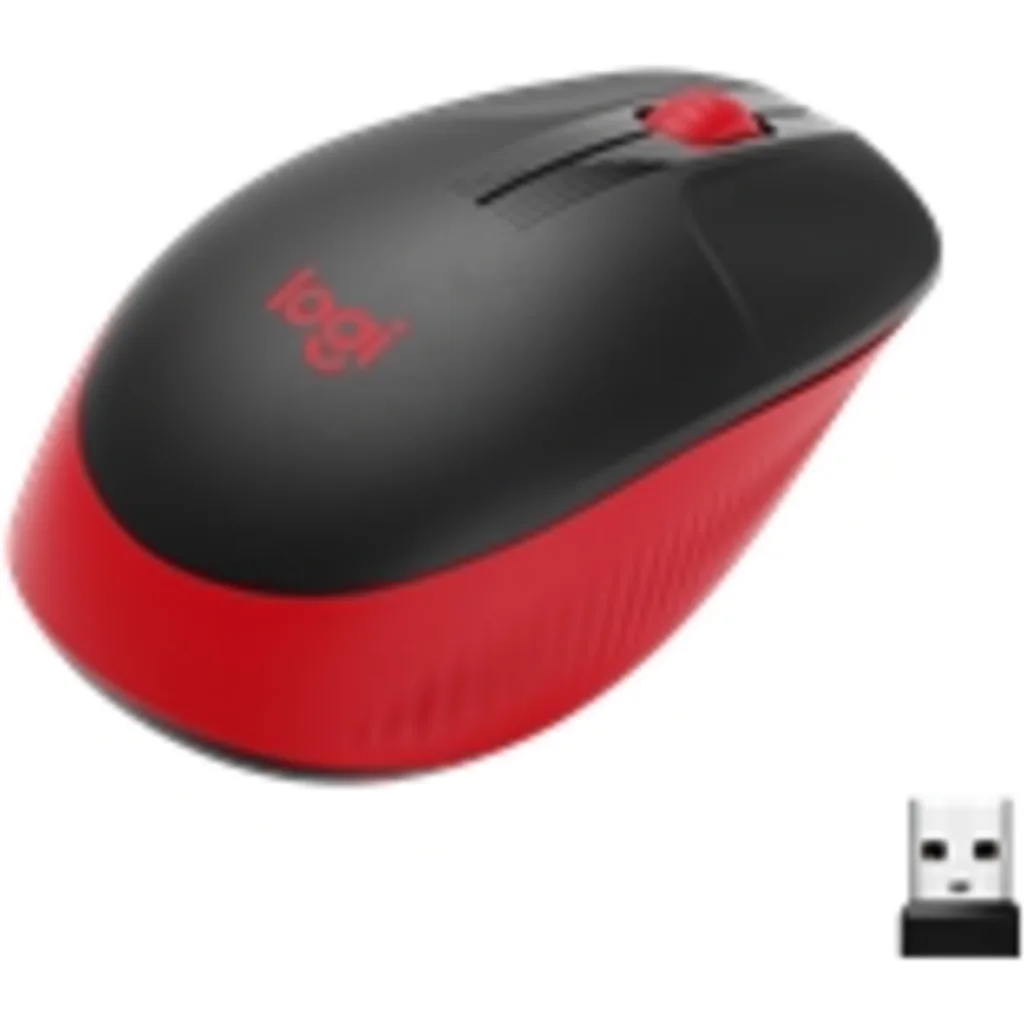 Mouse Inalámbrico Logitech M190 Óptico 1000dpi Ambidiestro 3 botones USB rojo
