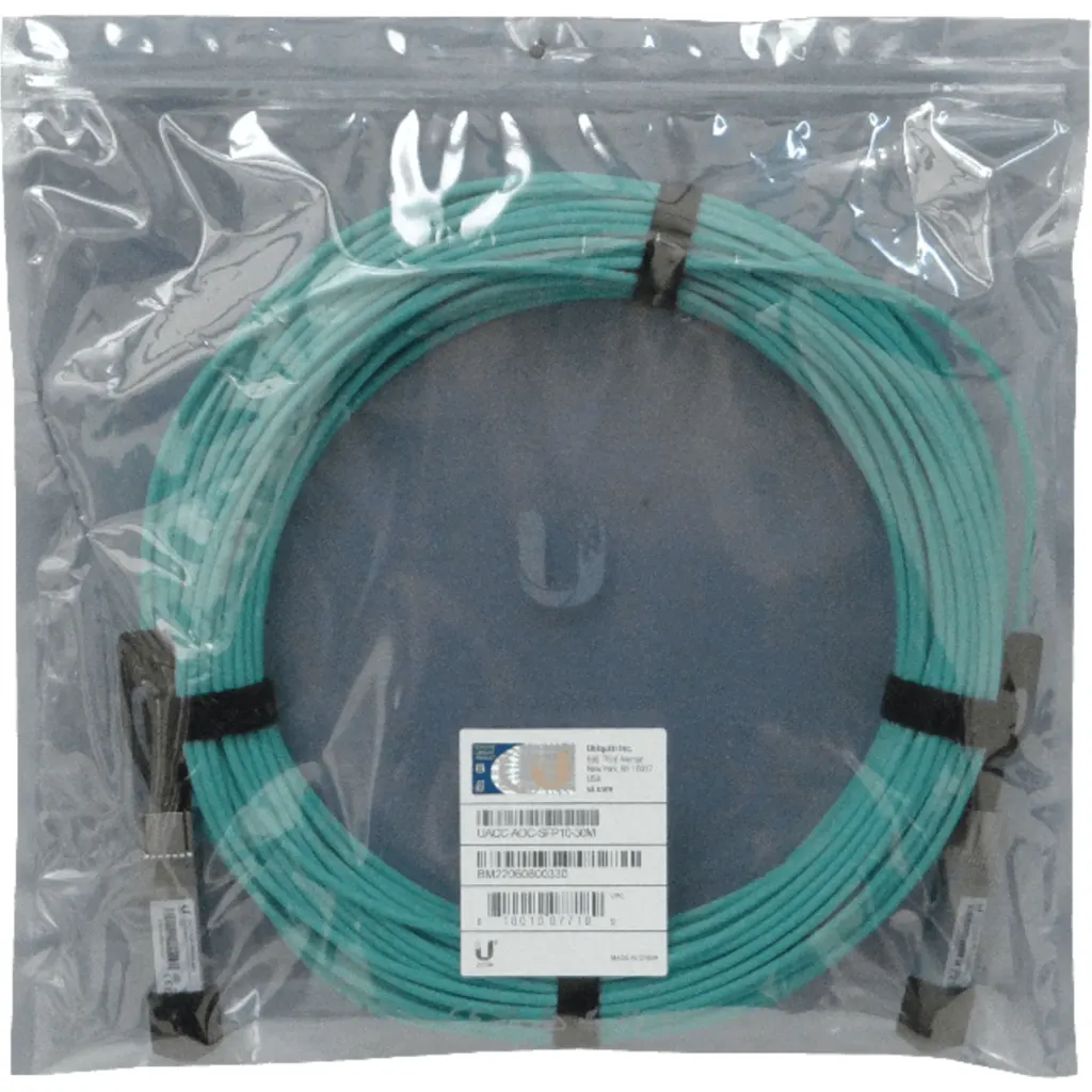 UBIQUITI 30mt SFP+10Gbps Cable 3mm Fibra-MM Directa UACC-AOC-SFP10-30M