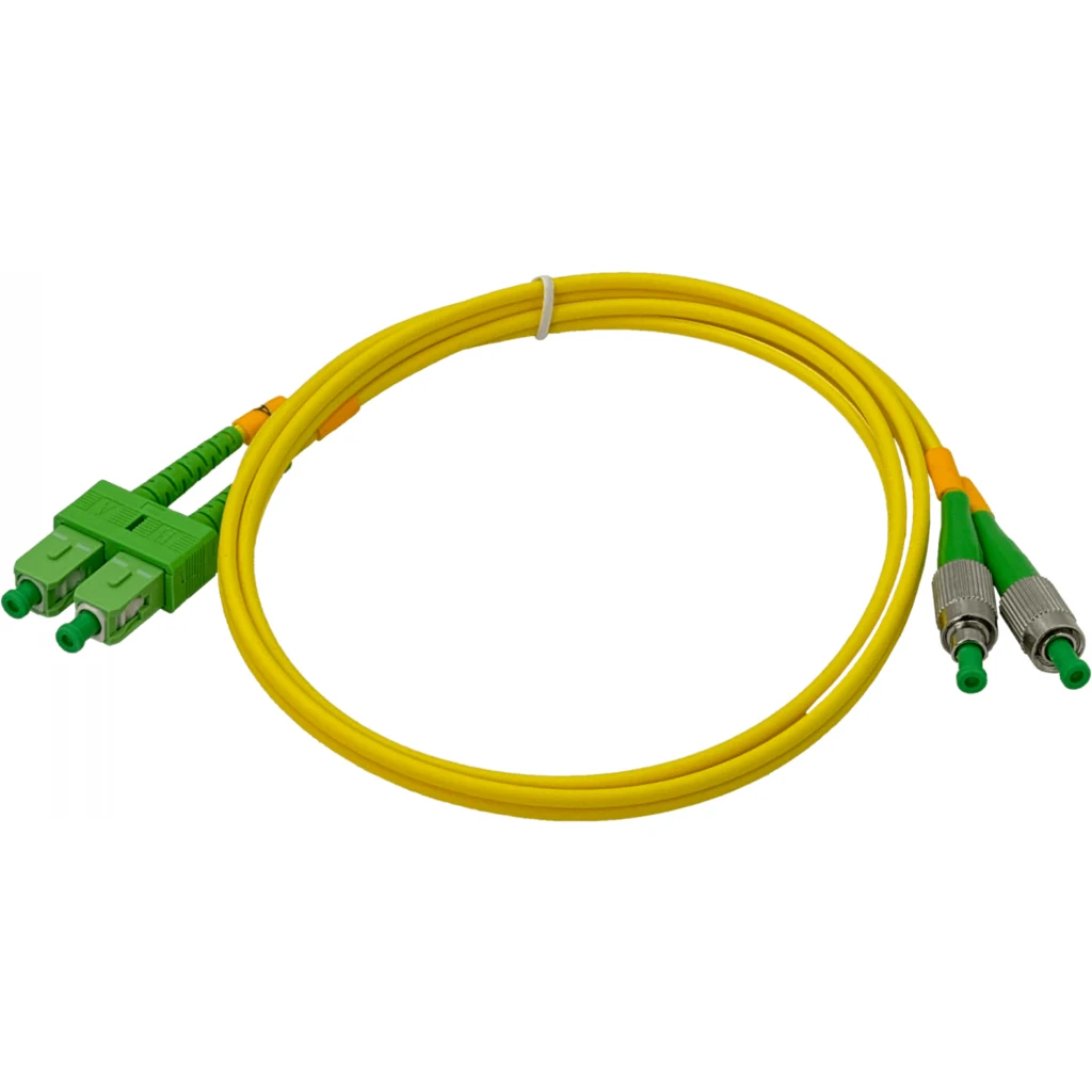 1mt SC/APC-FC/APC MonoModo SM Duplex Jumper Cable Fibra 9/125um 3mm
