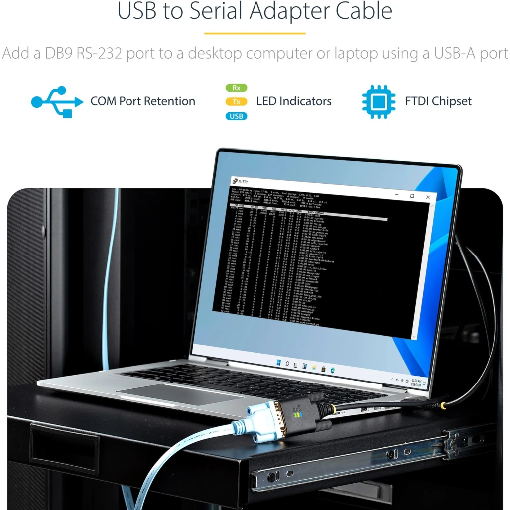 Imagen 1 de Adaptador Serie USB a RS232 de 3m