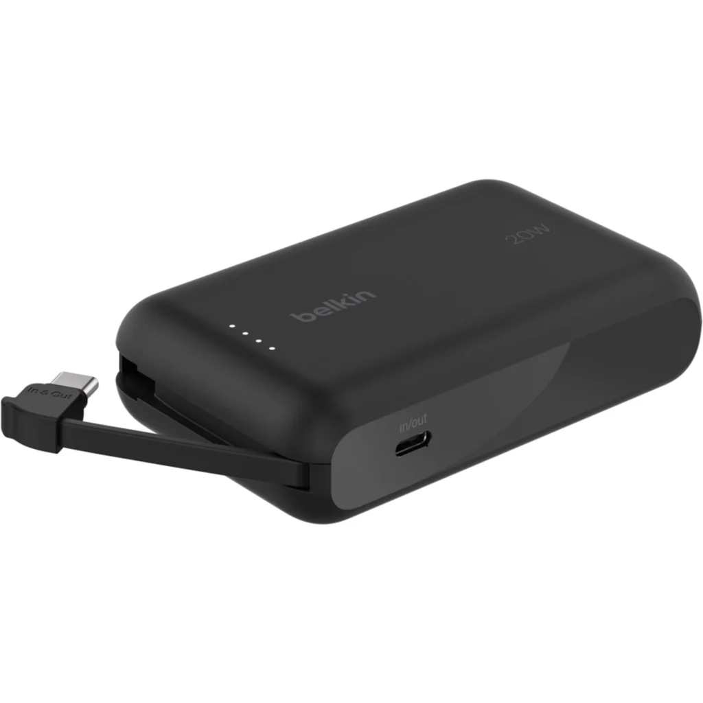 Bateria 10.000 mAh 20W PD con cable USB-C Belkin negra