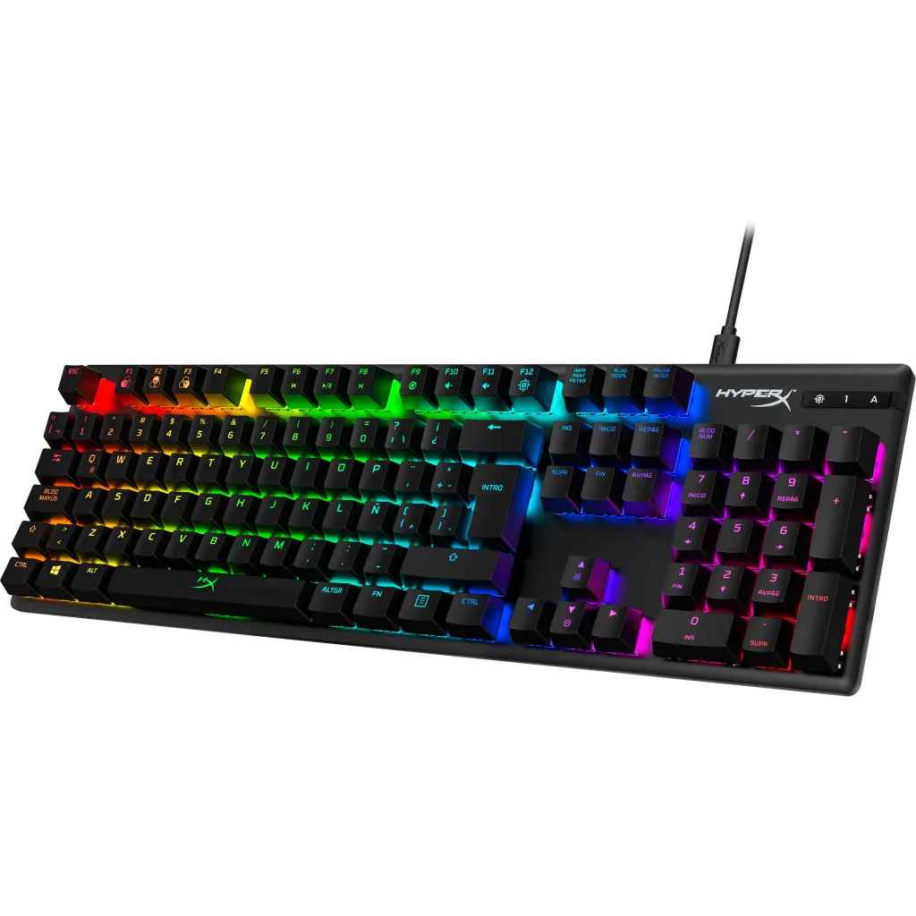 Teclado Gamer Alámbrico HP HyperX Alloy Origins ABS HX Red MERCO color Negro