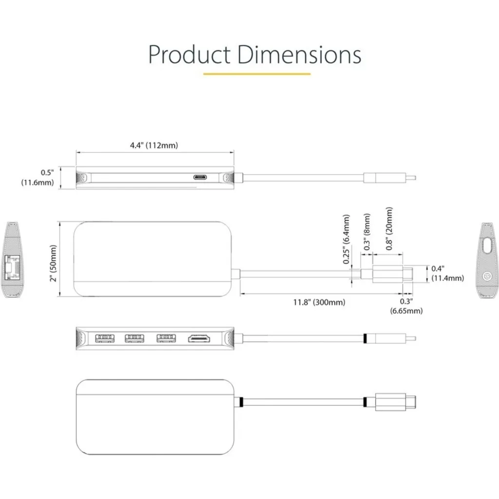 Imagen 5 de Docking Station StarTech USB-C a HDMI 4K60Hz, 3*USB-A USB-C LAN Gris