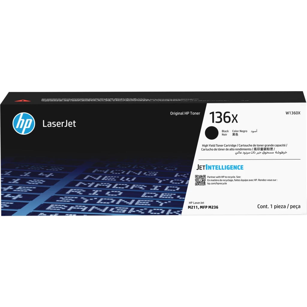 Toner HP 136X NEGRO para LJ M209/M211/M233/M234/M236, 2600 Páginas