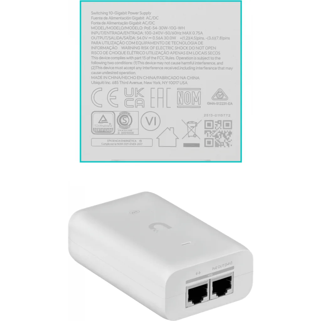 Imagen 8 de UI 6/5GHz/WiFi7 1-10G 1-SFP+ 2-RPSMA-H .SMA-GPS inc54V PTP 24dBm IPX6