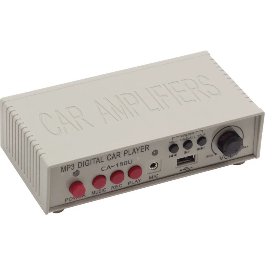 Megafono MP3-USB 25W 12V-24VDC p/Auto Graba-120seg. inc-Mic-3,5mm