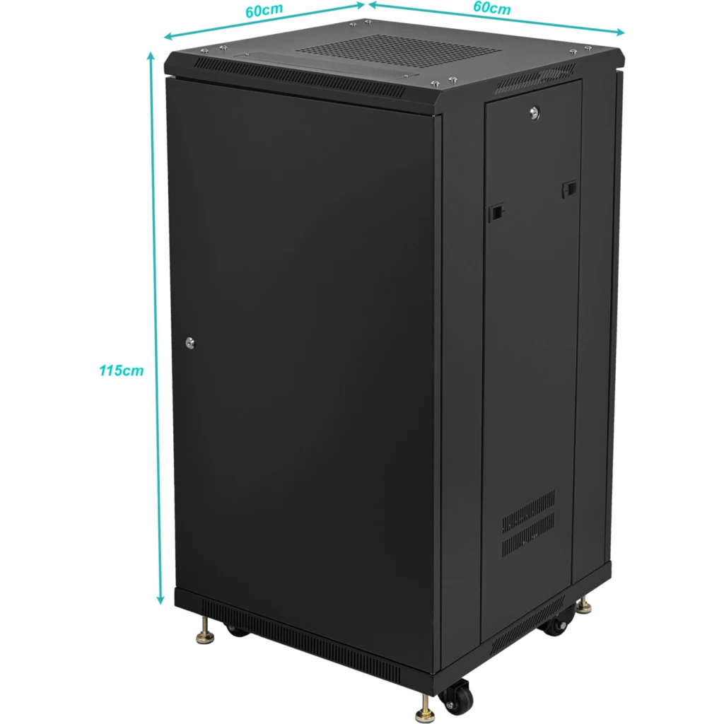 Imagen 3 de LINKMADE Desarmado 22U Vidrio 60cm-Fondo Rack Ventilador PDU 3-Cajas