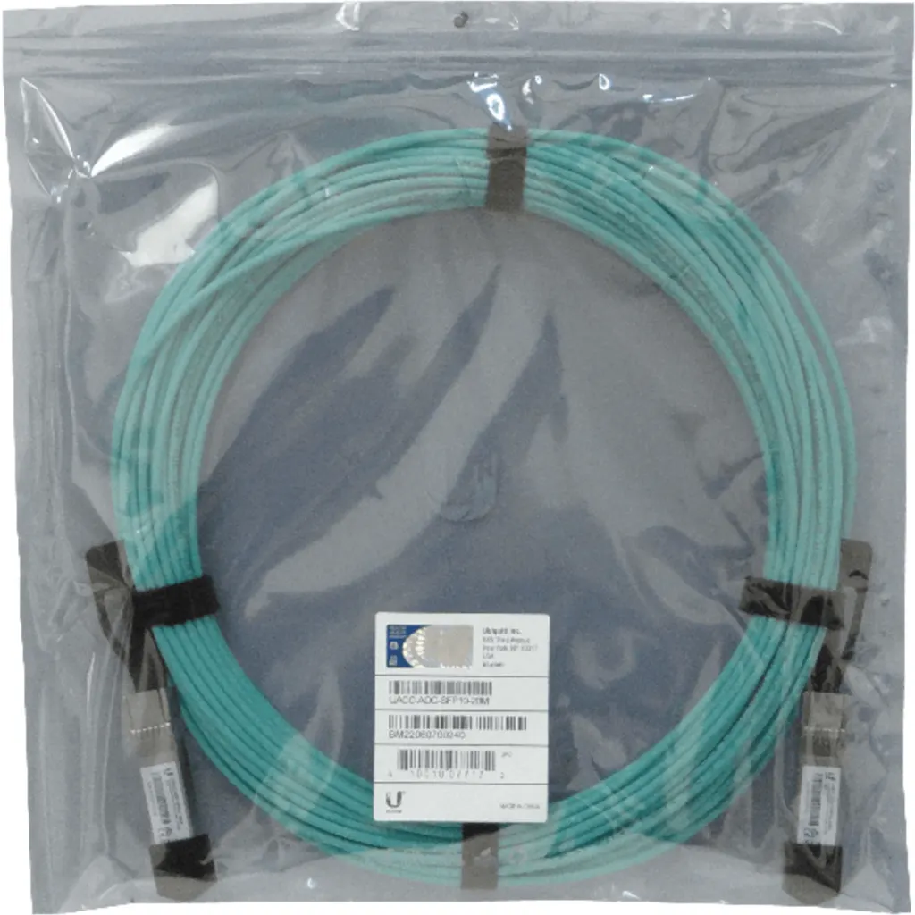 UBIQUITI 20mt SFP+10Gbps Cable 3mm Fibra-MM Directa UACC-AOC-SFP10-20M