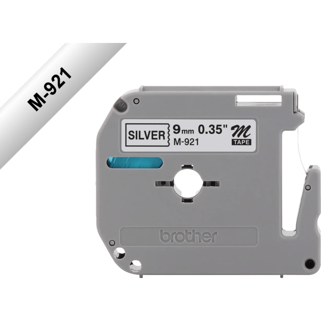BROTHER 9mm Negro en Fondo Plateado Cinta 8mt p/PT-90