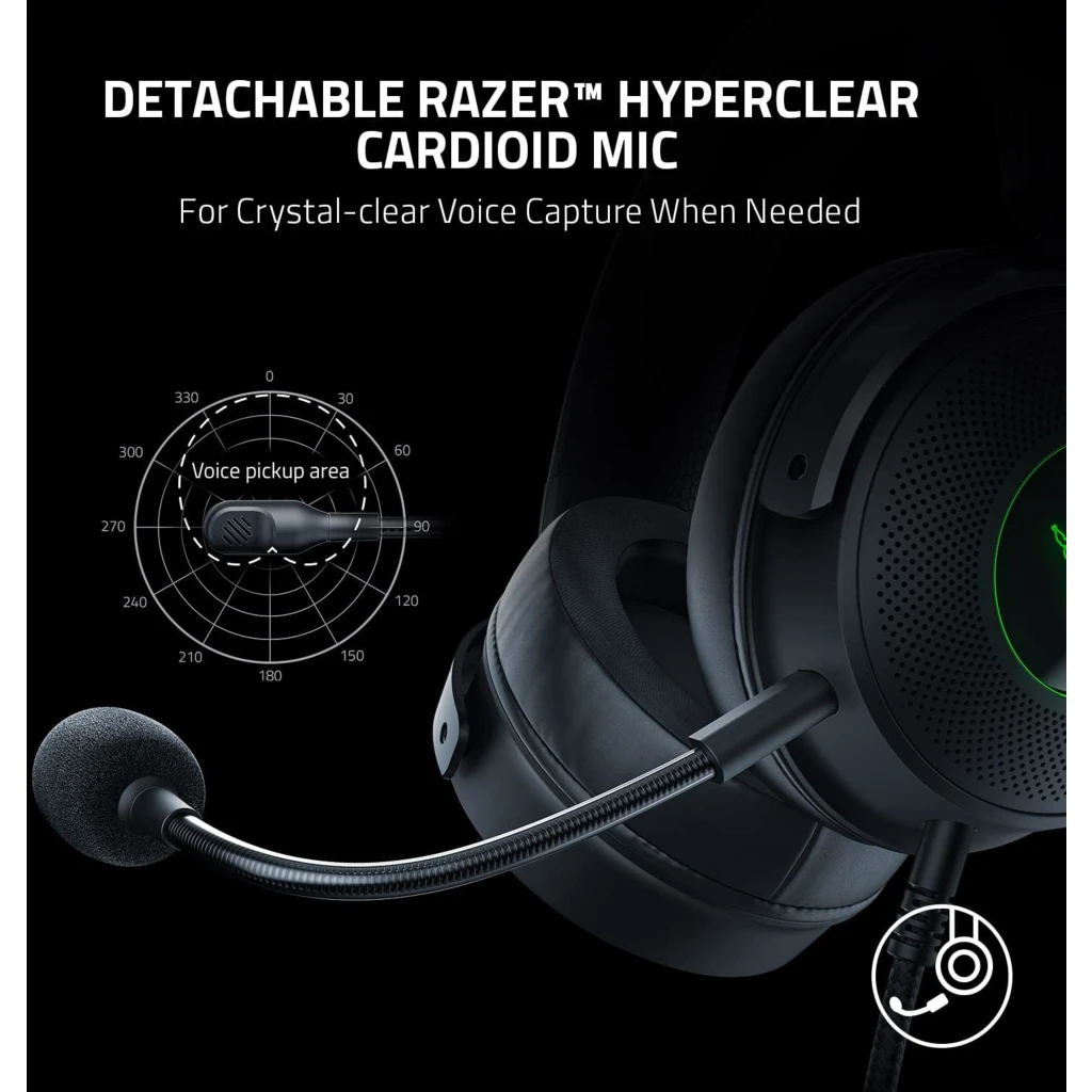 Imagen 5 de Audífonos Gamer Alámbricos Razer Kraken V3, Chroma RGB Audio espacial THX USB-A 