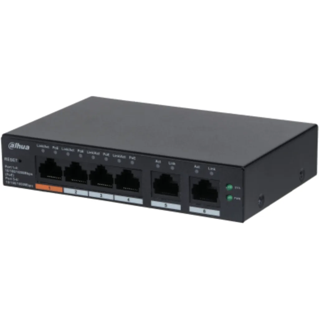 DH-CS4006-4GT-60. Switch Cloud Dahua 6 puertas Gigabit 4xPoe 2 Uplink