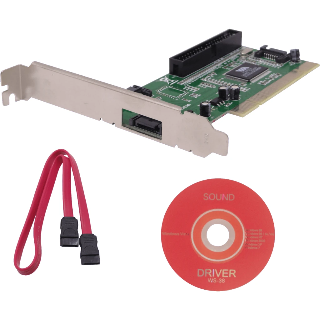 Imagen 1 de Tarjeta PCI-2.2 3-SATA1.0-150mbps 1-IDE-ATA133 RAID0-1 VT6421A Legacy