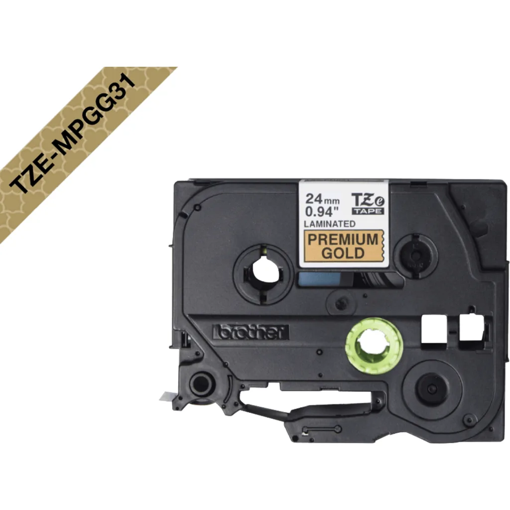 Imagen 1 de BROTHER 12mm Negro en Fondo Dorado Patron Cinta 4mt p/PT-H110/E300