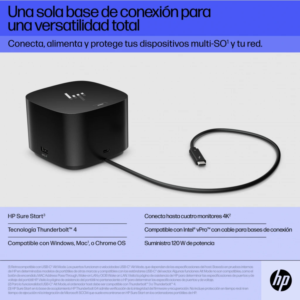 Imagen 11 de Docking Base de acoplamiento HP Thunderbolt de 120 W G4
