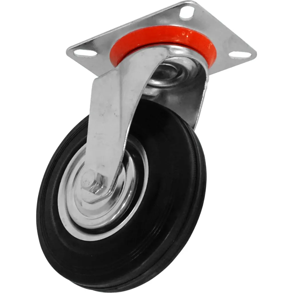 Imagen 2 de Rueda 5-pulgadas Giratoria Negra Soporta-125Kg 82x100x155mm