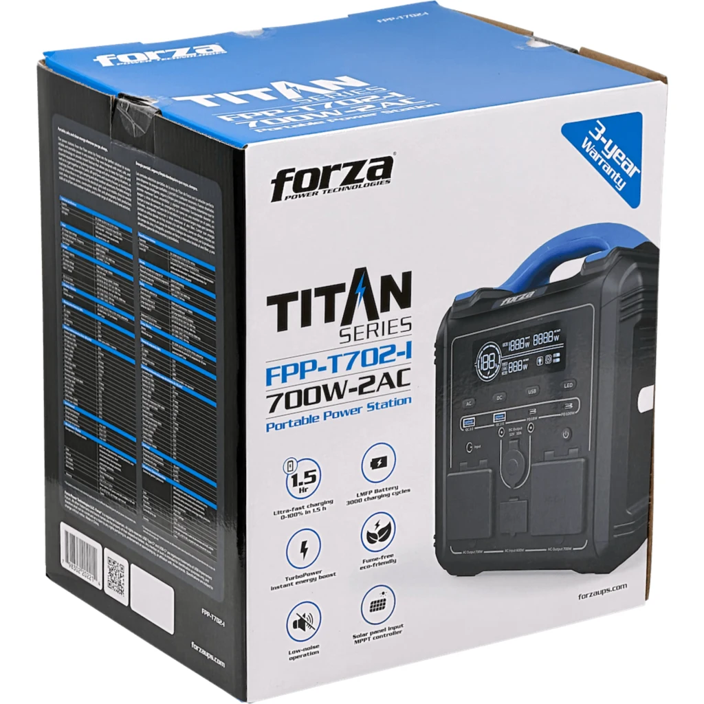 Imagen 3 de FORZA 700W Bateria Litio-LMFP 551Wh Portatil inversor OndaPura MPPT