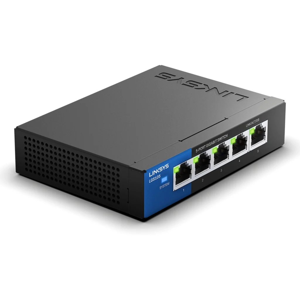 Switch Linksys LGS105P, 5 puertos PoE+ no Admin