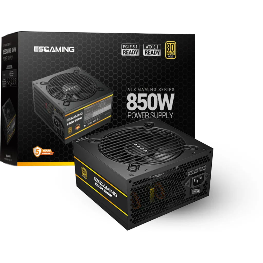 Imagen 3 de Fuente de Poder EsGaming  850W, 80 Plus Gold, Full Modular ATX Color Negro