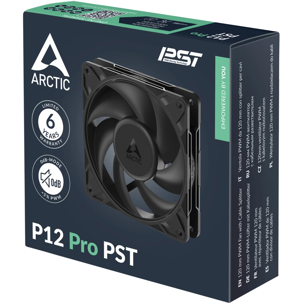 Imagen 5 de Ventilador para Gabinete 120mm ARCTIC P12 Pro PWM PST Negro (77 CFM, 6.9mm H2O)