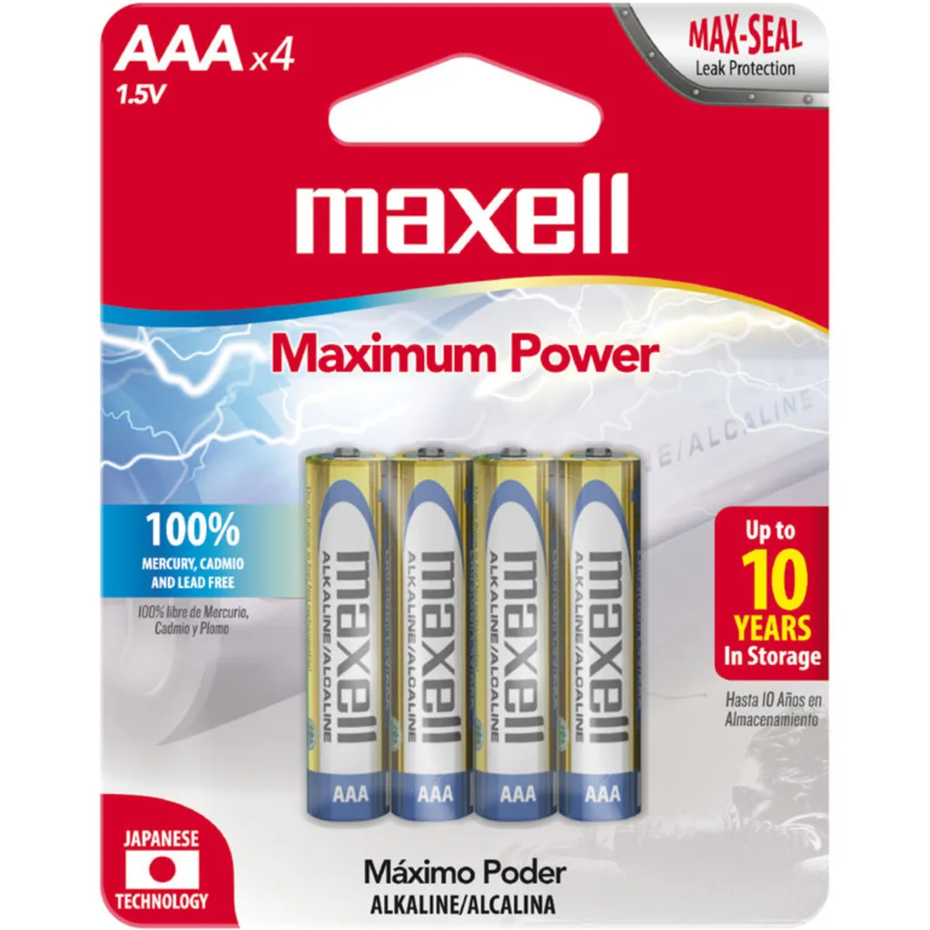 Pilas alcalinas AAA x4 Maxell LR03BP4 AAAX4ALC