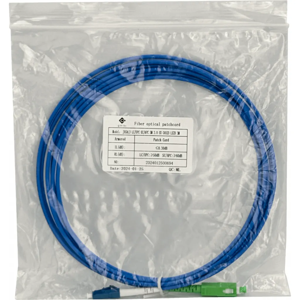 LSZH Blindado 3mt LC/UPC-SC/APC SM Simplex JumperFibra 3.0mm 9/125um