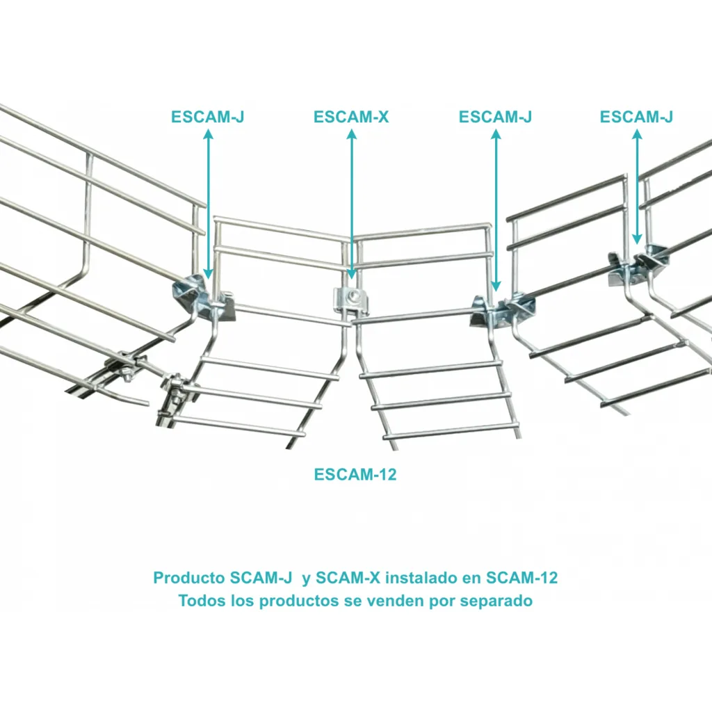Imagen 1 de LINKCHIP Pieza para Curva sin Tornill p/Escalerilla Canasto Malla Hilo