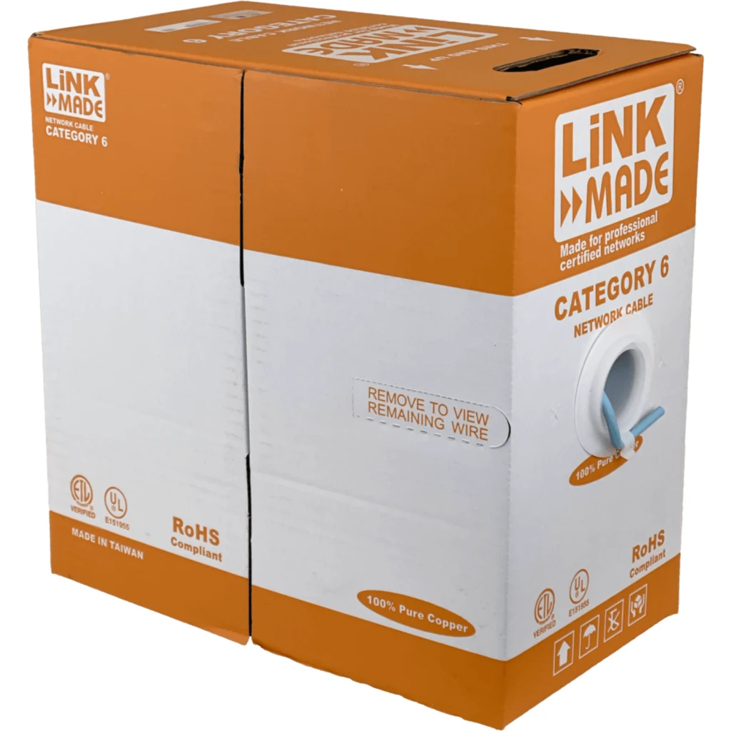 Imagen 1 de Cable de Red Linkmade CAT6 UTP LSZH Unifilar Cobre caja 305mts Color AZUL