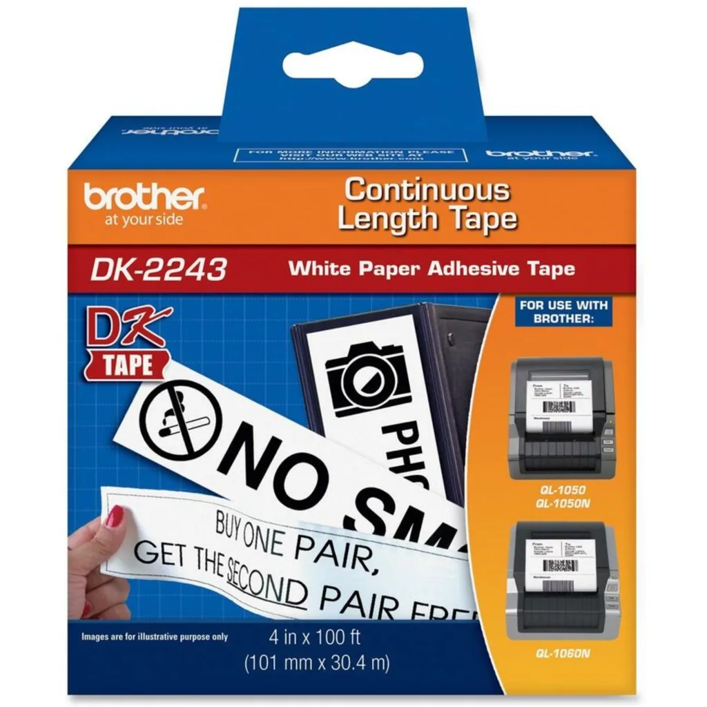 Etiqueta Multiuso Brother Ancho 101.60 mm Térmica Color Blanco Papel 1 Caja