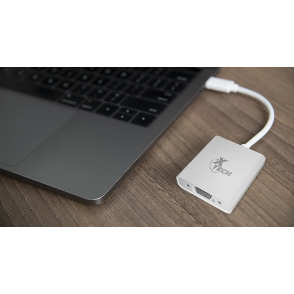Imagen 2 de Adaptador XTech VGA Hembra con Conector USB-C Macho Long Cable 23 cm Blanco