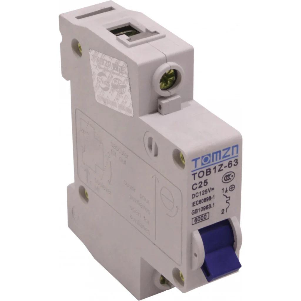 TOMZN 25A 125VDC Continua Interruptor Automatico Termomagnetico C25