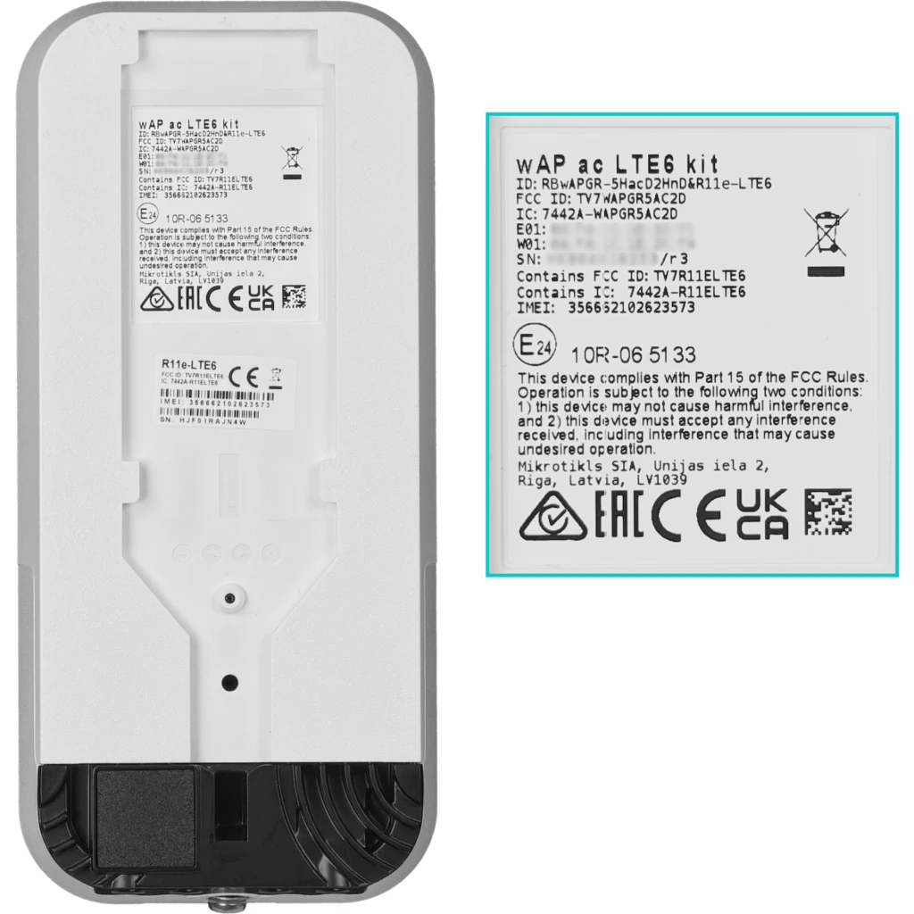 Imagen 5 de MIKROTIK LTE6 3G/LTE 1-Sim 2-1000 2,4/5GHz U.FL 2x2-2,5dBi L4