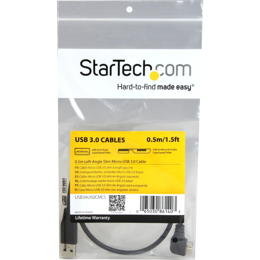 Imagen 2 de 0.5m 20in Slim Micro USB 3.0 Cable - M/M