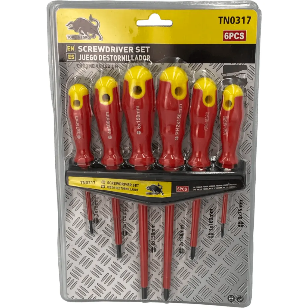 Set 6 Atornilladores Aislados Paleta Cruz 3-5-6 75-100mm, 1000V