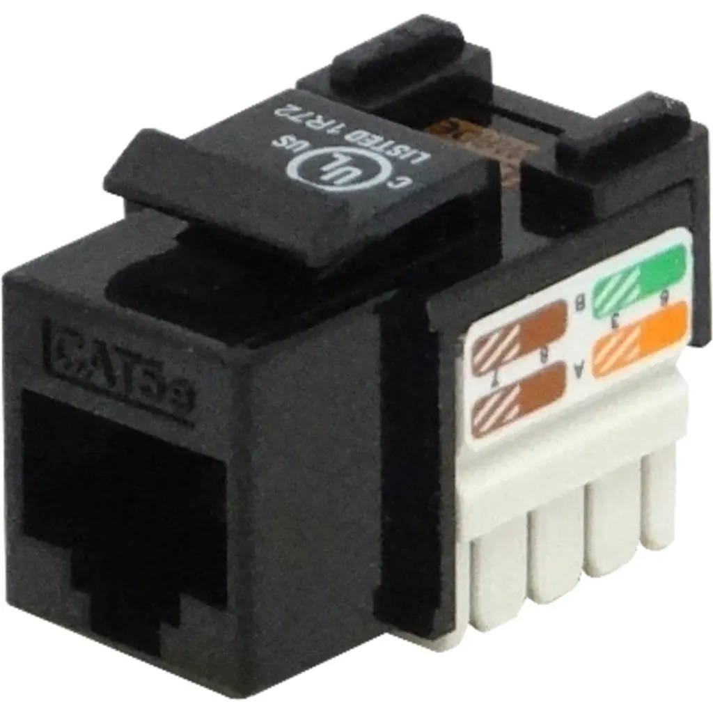 LINKMADE Negr Cat5E U/UTP Punchable Keystone Conector Hembra RJ45