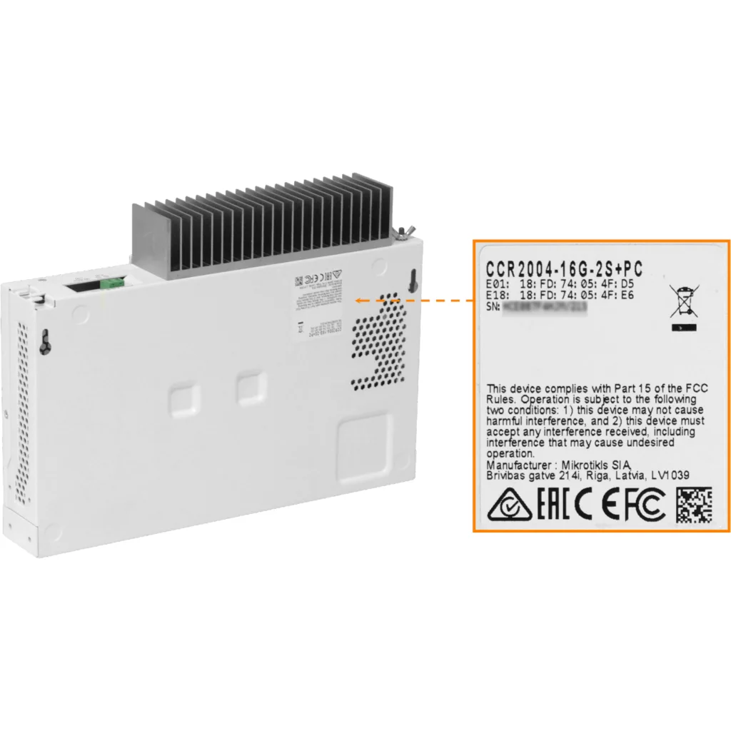 Imagen 3 de Router CCR2004 desktop con refrigeracion pasiva, 16 Gigabit, 2 SFP+ 10G, CPU ARM
