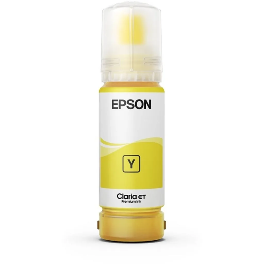 Botella de Tinta Epson T555 Amarillo para EcoTank L8180 L8160, 6.200 páginas 70m