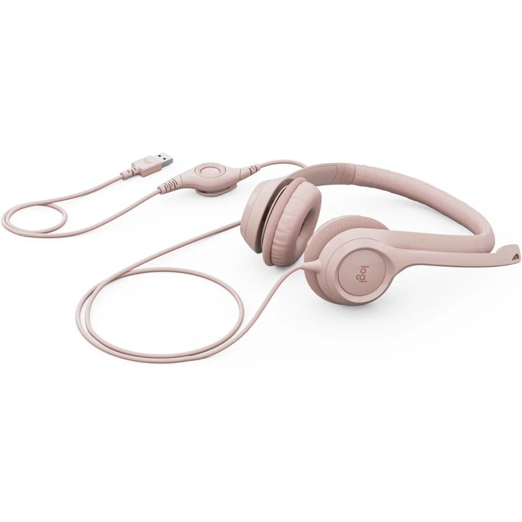 Imagen 1 de Audífonos Alámbricos Logitech H390 c/Mic bidirec Cancelacion de ruido USB Rosado